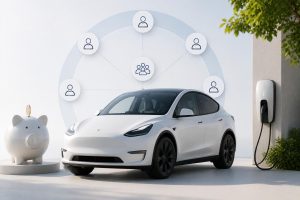 Shared electric mobility concept scene